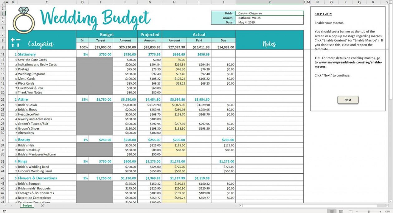 budget estimation template