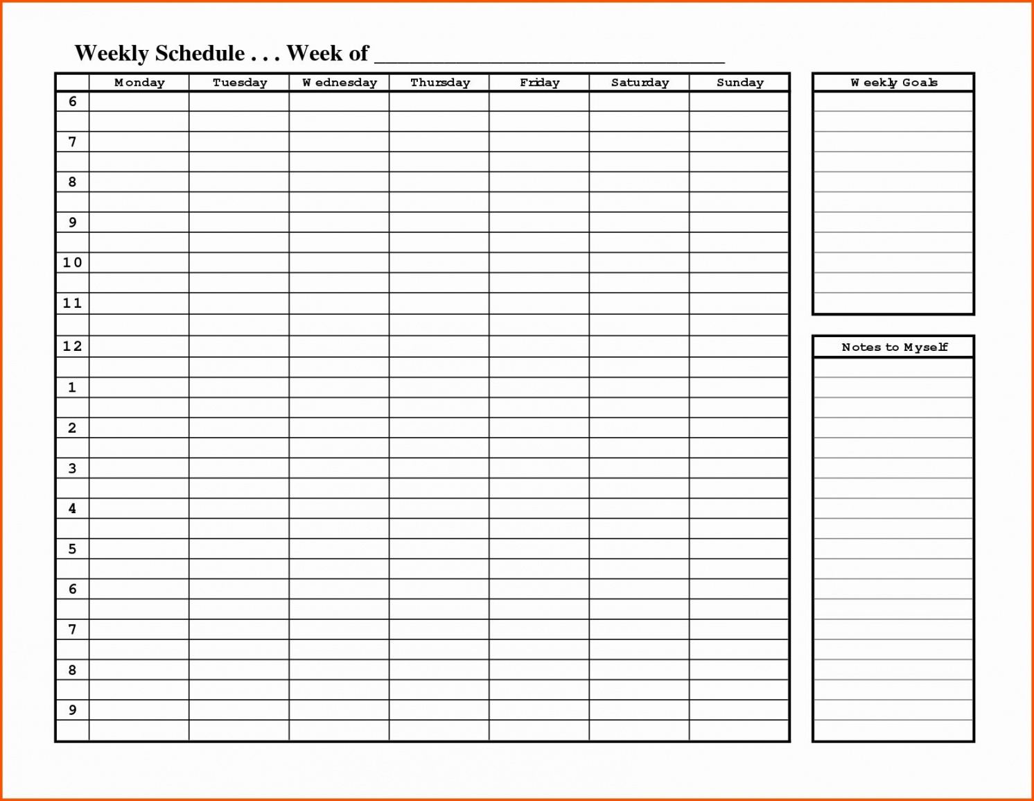 sample weekly hourly planner template word  daily schedule hourly agenda template sample