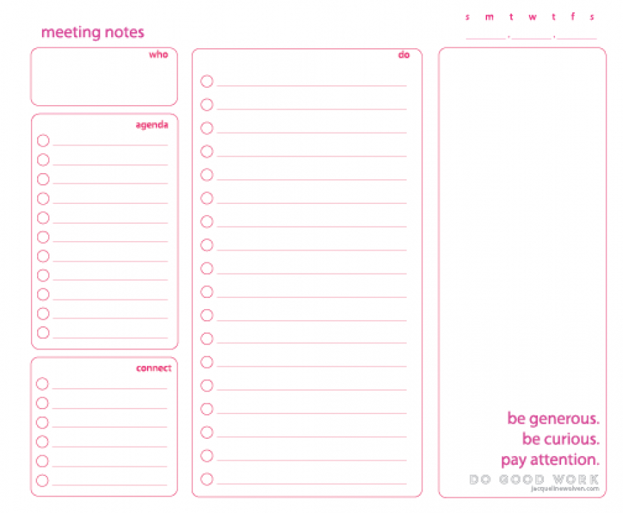 taking great meeting notes  jacqueline wolven  meeting agenda with notes template example