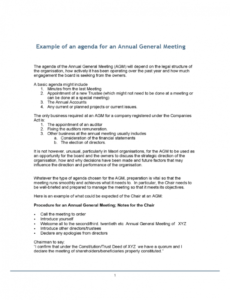 editable 2020 annual general meeting agenda template  fillable annual board meeting agenda template word