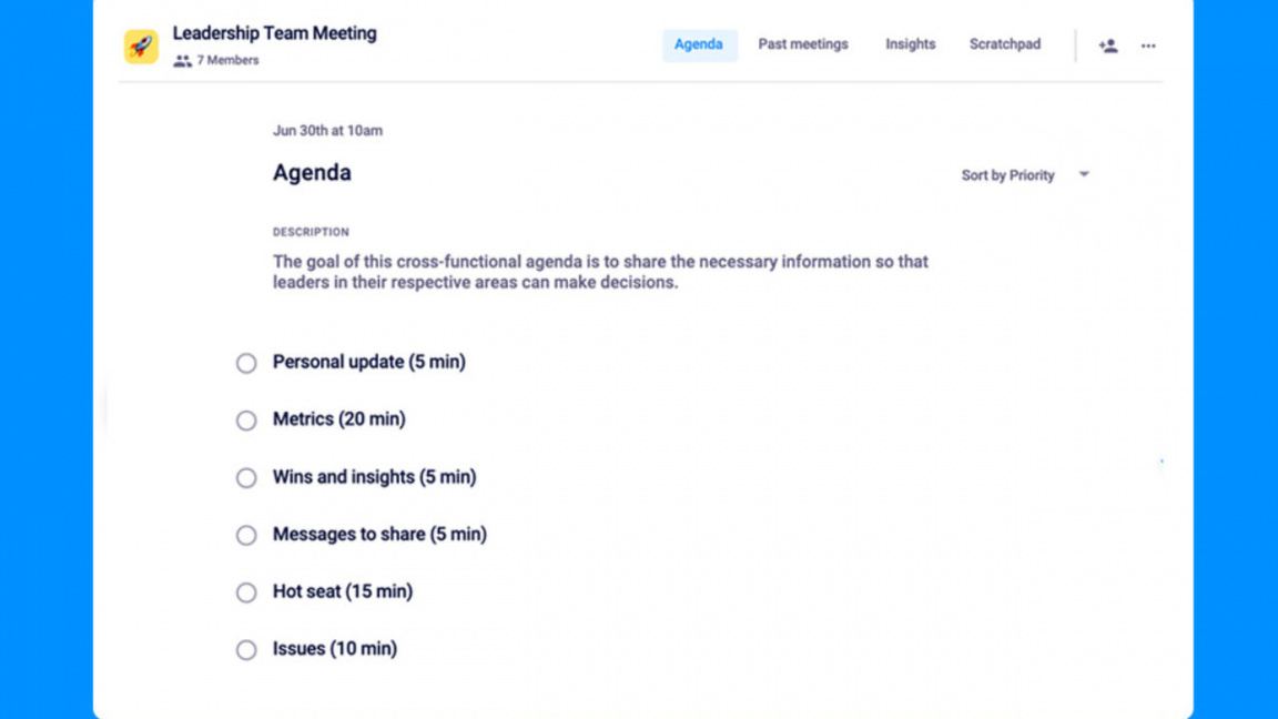 editable 6 items for your leadership team meeting agenda collaboration meeting agenda template doc