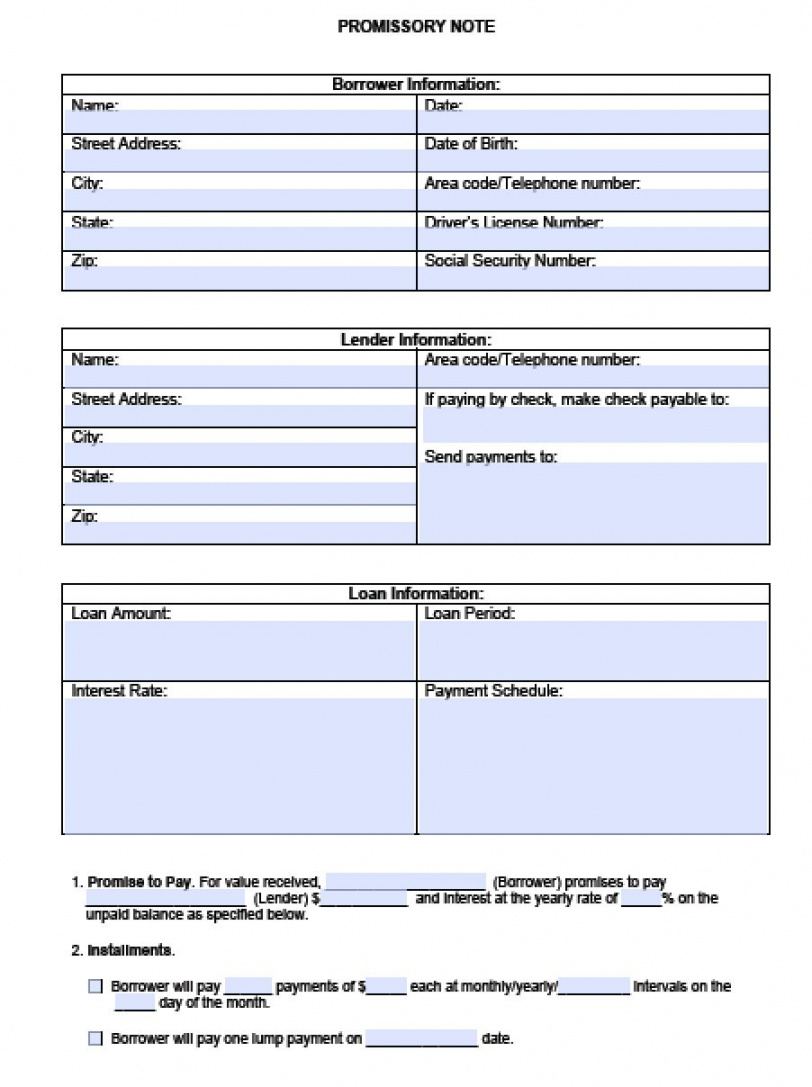editable download blank promissory note template  pdf  rtf  word blank promissory note template excel