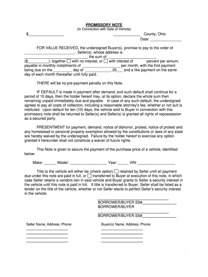 editable indiana reassignment form  fill online printable fillable vehicle promissory note template