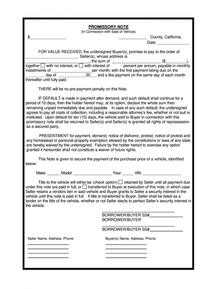 printable promissory note for car  fill out and sign printable pdf template  signnow vehicle promissory note template pdf