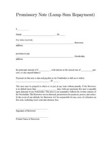 printable promissory note pdf  fill online printable blank promissory note template excel