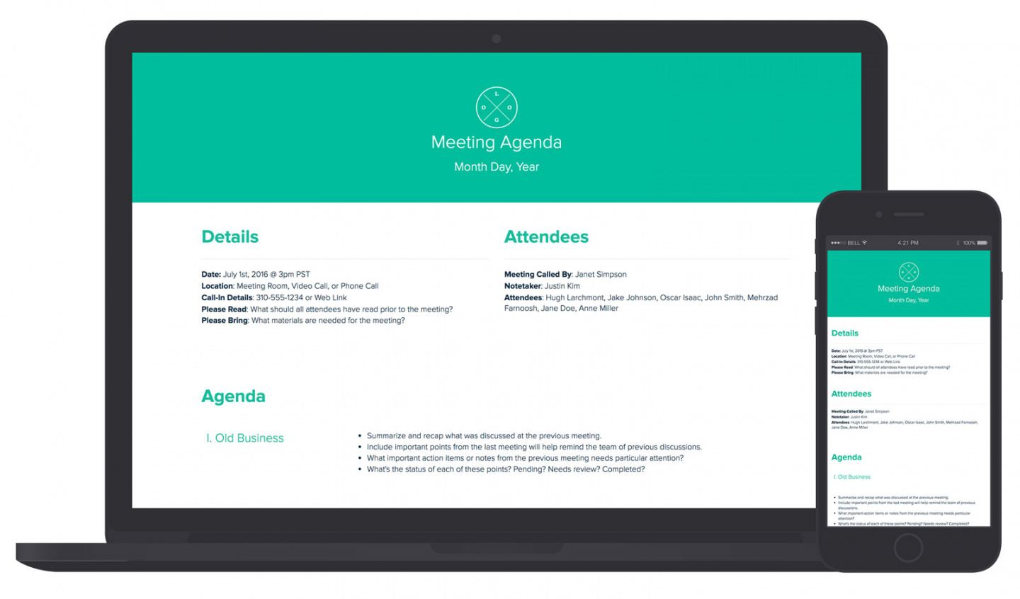 sample meeting agenda template and examples  xtensio conference agenda template example