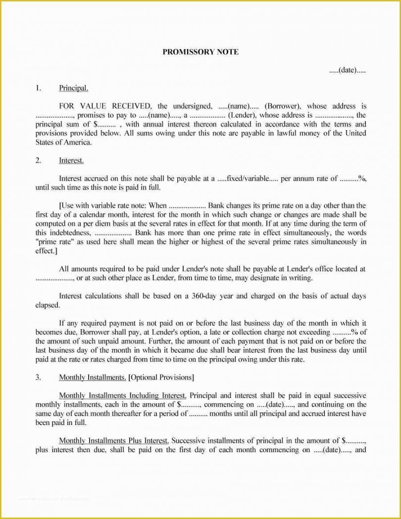 Legally Binding Promissory Note Template