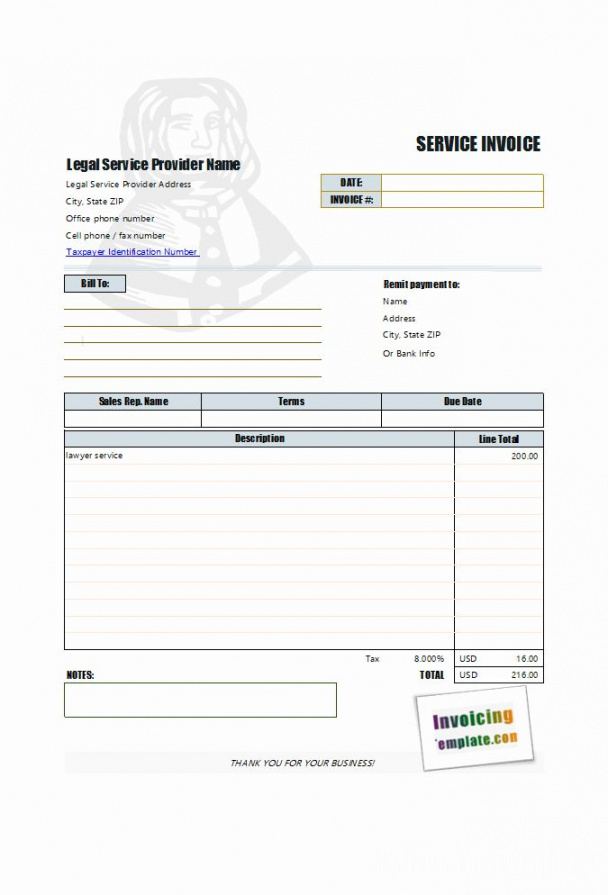 Printable Bill For Services Rendered Template Doc Sample IDTcenter