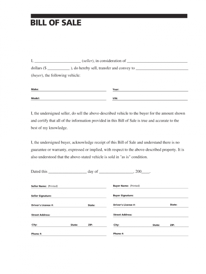 Editable Arkansas Vehicle Bill Of Sale Template IDTcenter