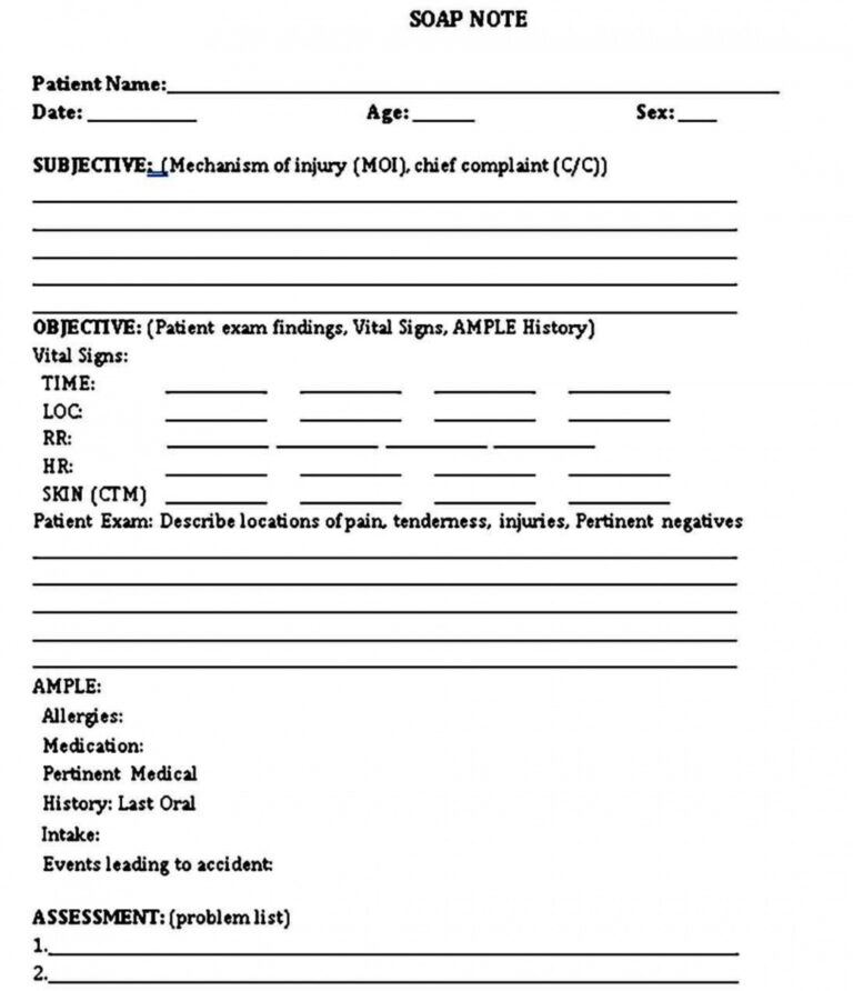 Free Nurse Practitioner Soap Note Template PDF - IDTcenter