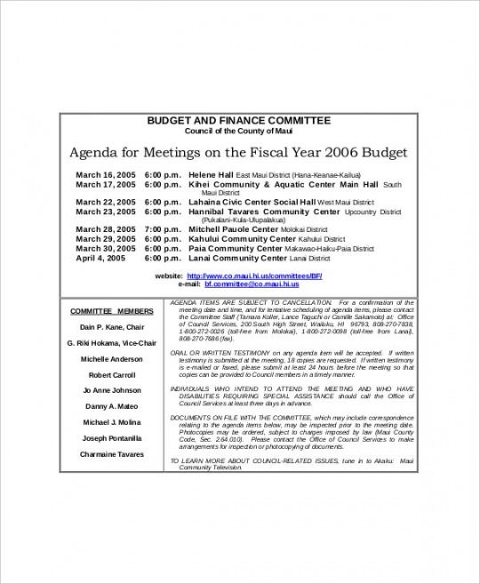 15 committee meeting agenda templates  free sample it steering committee agenda template doc