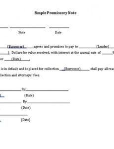 editable loan promissory note  promissory note loan business commercial promissory note template pdf