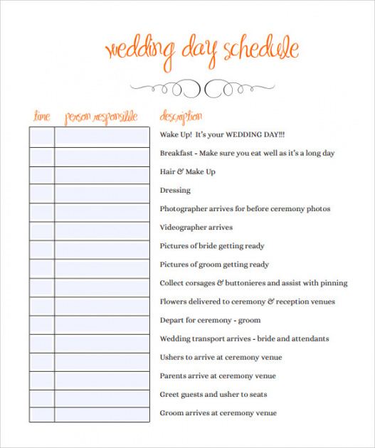 free 11 sample wedding schedules in pdf  ms word wedding reception agenda template pdf