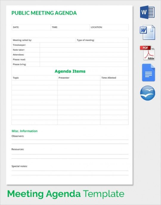 free 13 sales meeting agenda templates in pdf  word sales meeting agenda template word word