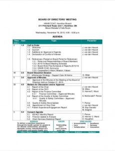 free board of directors meeting agenda template  8 free word school board meeting agenda template sample