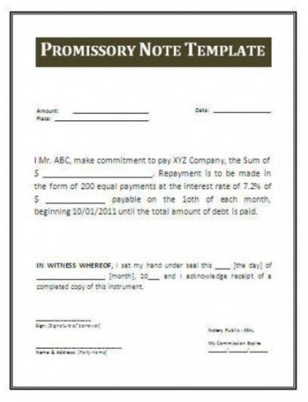 hospital note for work template convertible promissory note template excel