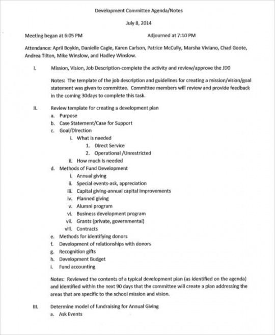 printable 11 sample committee agenda  free sample example format it steering committee agenda template pdf