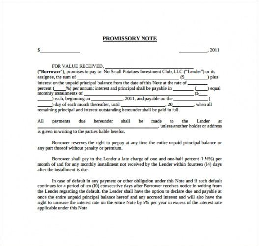 printable 27 promissory note templates  sample templates line of credit promissory note template example
