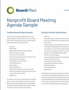 printable non profit board meeting agenda template  pdf template board agenda template non profit pdf