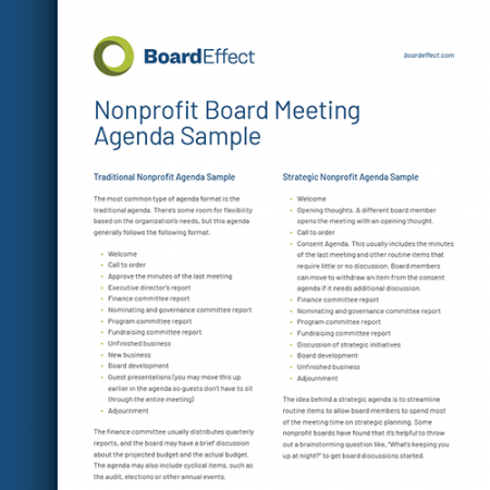 printable non profit board meeting agenda template  pdf template board agenda template non profit pdf
