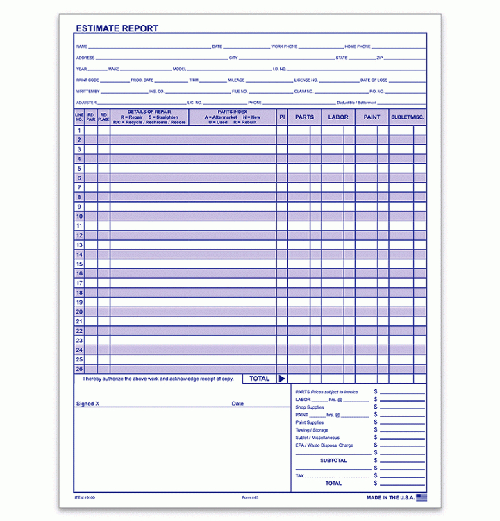 repair estimate computer repair estimate template pdf