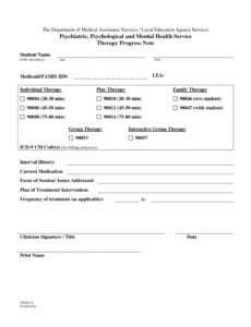 sample 10 best printable therapy progress note  printablee speech therapy note template example