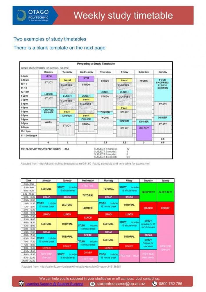 sample 11 study planner templates  free  premium templates student agenda planner template excel