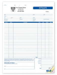 sample auto repair estimate form  free shipping truck repair estimate template example