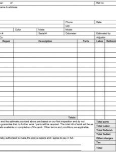sample auto repair invoice template  free word pdf and excel format truck repair estimate template example