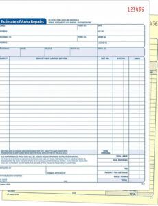 sample body shop estimate template ~ addictionary body repair estimate template doc