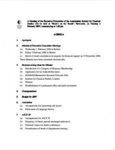 sample committee meeting agenda template  12 free word pdf it steering committee agenda template doc