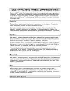 sample daily progress notes soap note format the  soap social work progress note template example