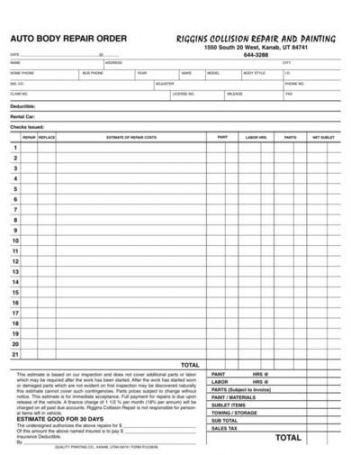 sample free how to write an auto repair estimate [5 samples] truck repair estimate template doc