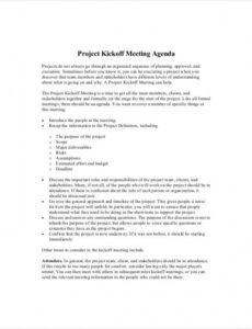 editable 9 project meeting agenda template  word pdf  free project status meeting agenda template sample