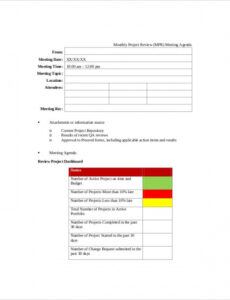 Progress Meeting Agenda Template