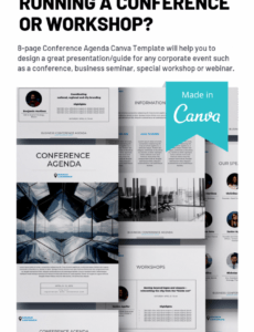 free conference agenda canva template  conference agenda design workshop agenda template sample
