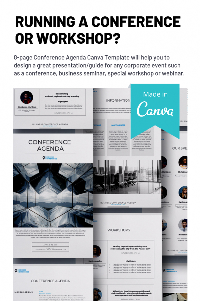 free conference agenda canva template  conference agenda design workshop agenda template sample