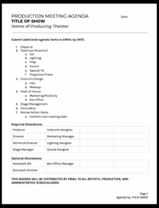 free theatre production meeting agenda template progress meeting agenda template pdf