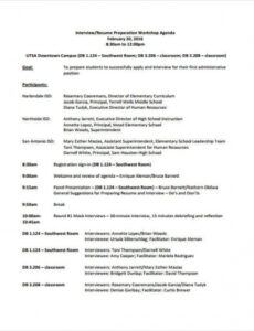 interview agenda format  9 free sample example format candidate interview agenda template sample