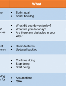 printable 5 types of scrum meetings with 11 best practices  project sprint review meeting agenda template excel