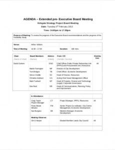 Progress Meeting Agenda Template