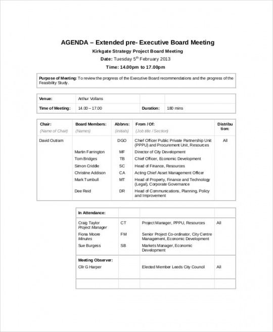 printable 9 project meeting agenda template  word pdf  free progress meeting agenda template sample