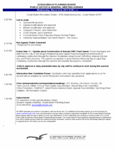 printable ob planning board agenda for march 2nd meeting strategic planning meeting agenda template