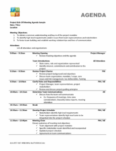 qualified agenda template sample for project kick off design workshop agenda template sample