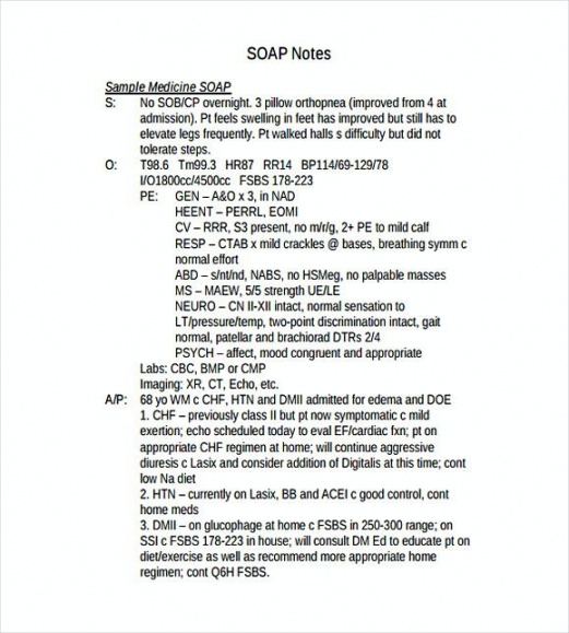 46 free download soap note template for your medical note sample soap note template excel