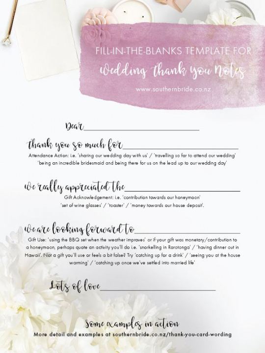 7 thank you card wording ideas  a template to make wedding gift thank you note template