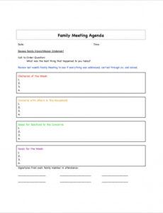 8 family meeting agenda templates  free sample example parent meeting agenda template excel