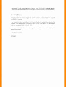 absent letter for school fresh 9 example of absence letter school absent note template pdf