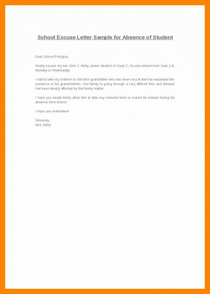 absent letter for school fresh 9 example of absence letter school absent note template pdf