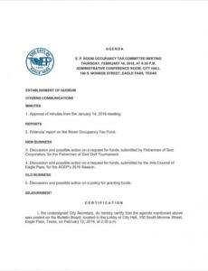board meeting agenda template  10 free word pdf agenda template for committee meeting
